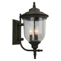 Eglo 3X60W Outdoor Wall Light W/ Matte Bronze Finish And Clear Seeded Glass 202876A